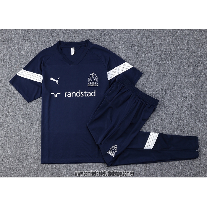 Chandal del Olympique Marsella 22-23 Manga Corta Azul